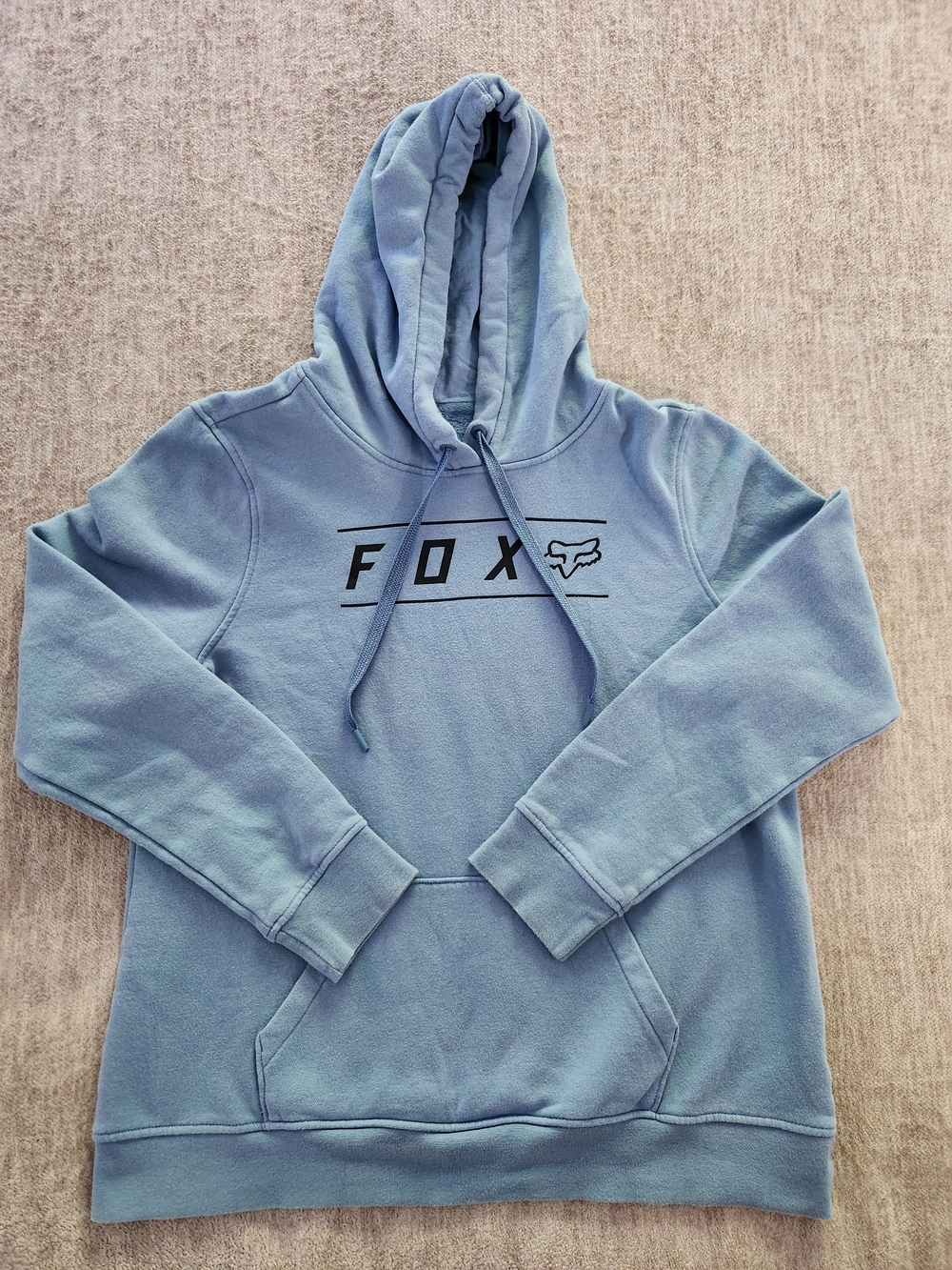 Fox Women's Light Blue Pullover Hoodie with Logo Size Xlg